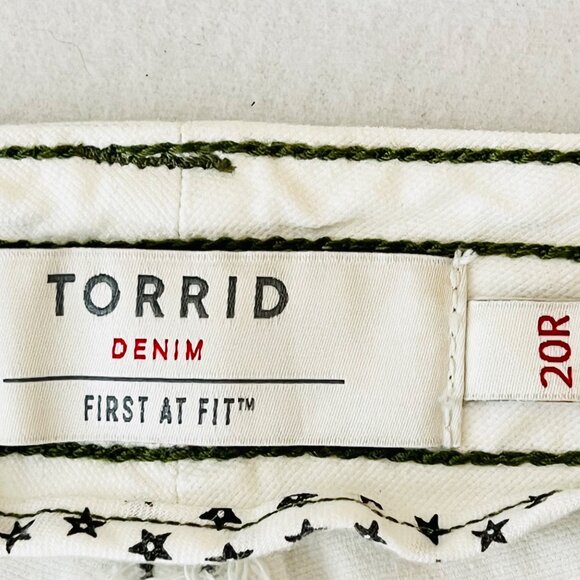 Torrid Denim Women Chalk White Pants Plus Size 20R Contrast Stitch Stretch NWOT - Picture 5 of 10